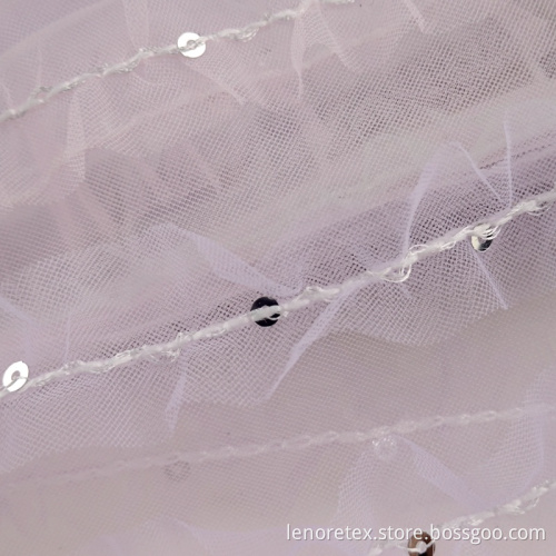 Lurex Metallic Poly Paillettes Sequin Mesh Embroidery Fabric